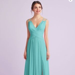Plunging V-Neck Crinkle Chiffon Bridesmaid Dress